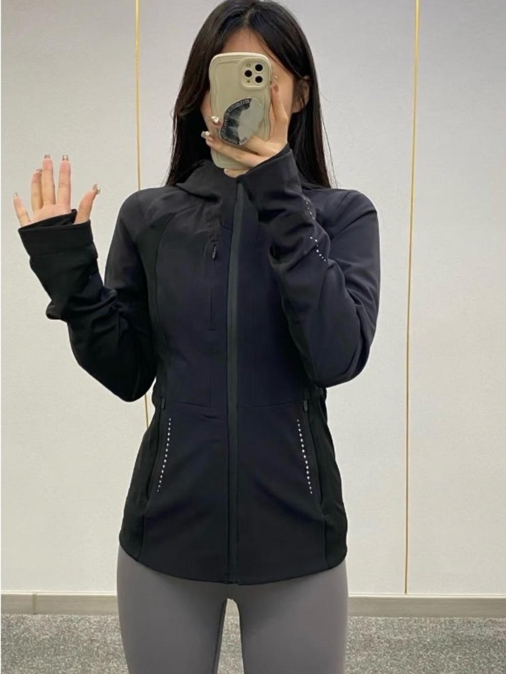 Women's Black Performance Zip-Up Jacket